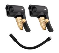 Lot de 2 adaptateurs de valve de pneu en laiton 8 mm - Tuyau pour gonfleur de pneu de 17,5 cm - Tuyau de gonflage de pneu de voiture - Adaptateur de valve française