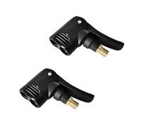 Lot de 2 adaptateurs de valve de vélo à double usage - pour tête de connecteur de pompe de valve Presta pour vélos de route/VTT, outil de gonflage de pneus en alliage d'aluminium noir compatible avec