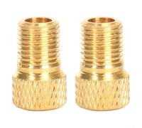 Lot de 2 adaptateurs de valve de vélo pour convertir les valves de pneus français en connecteurs de valve, construction en cuivre pur avec bague d'étanchéité
