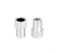 Lot de 2 adaptateurs de valve en alliage d'aluminium pour vélo de route, VTT, convertisseur de buse d'air facile à installer pour pompe à pied manuelle et compresseur de station-service (argenté)