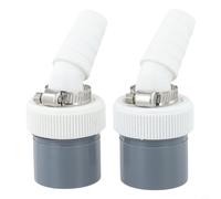 Lot de 2 adaptateurs de vidange de machine à laver 40 mm avec entrée de 18 à 24 mm pour lave-vaisselle, sèche-linge, évier, en PVC, gris et blanc