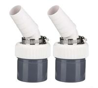 Lot de 2 adaptateurs de vidange de machine à laver en PVC 18-24 mm Entrée 40 mm Sortie avec colliers de serrage pour lave-vaisselle, sèche-linge, évier Installation rapide