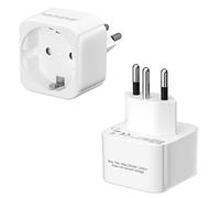 Lot de 2 adaptateurs de voyage HITRENDS - Adaptateur de prise suisse - Adaptateur prise Suisse - Adaptateur prise suisse pour EU vers CH, TypF/J - Prise de voyage - Prise Suisse - Blanc