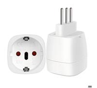 Lot de 2 Adaptateurs de Voyage Italie, EU vers Prise Type L, Compatible Italie et Chili (Blanc)