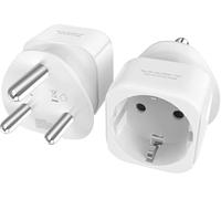 Lot de 2 adaptateurs de voyage pour Afrique du Sud, type C/E/F vers type M avec terre, 16 A, 4000 W, prise de voyage pour Afrique du Sud, Eswatini, Lesotho, Sri Lanka, Ghana, blanc
