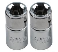 Lot de 2 adaptateurs d'embout carré de 6,35 mm vers 6,35 mm hexagonal, convertisseur en acier au chrome vanadium pour tournevis et outils à douille