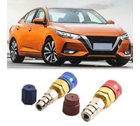 Lot de 2 adaptateurs d'extension de coupleur rapide A/C R134A pour climatiseur avec connecteurs à 180°