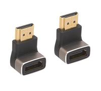 Lot de 2 adaptateurs d'extension HDMI 8K, angle de 90 degrés, version HDMI 2.1 mâle vers femelle, prise en charge 8K @ 60 Hz, HDR 4K @ 120 Hz, pour TV, projecteur, ordinateur portable, PC (90 degrés)
