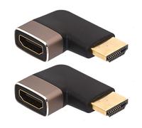 Lot de 2 adaptateurs d'extension HDMI 8K, connecteur HDMI mâle vers femelle à angle droit HDMI 2.1 avec 8K @ 60 Hz, 4K @ 120 Hz, HDR, eARC pour HDTV, PS4, PS5, Xbox, (droite)