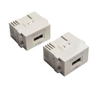 Lot de 2 adaptateurs d'interface de module d'alimentation USB 21 A, port de charge rapide pour téléphone portable, MP4, prise murale en métal ABS, accessoire blanc pour décoration de maison et hôtel