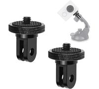 Lot de 2 Adaptateurs en Aluminium 1/4"" pour Caméra GoPro Insta360 Sony Sjcam Xiaomi,Qualité Supérieure avec Revêtement en Caoutchouc,Large Compatibilité pour Montage sur Trépied