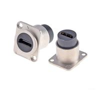 Lot de 2 adaptateurs femelle vers femelle haute densité multipuce à travers la prise D-Type Module 4K Vidéo Audio Extender pour installation de moniteur PC (Argent)