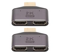 Lot de 2 Adaptateurs HDMI Mâle vers Femelle, 2K 60 Hz 1 Entrée 2 Sorties Mâle vers Double Femelle Répartiteur Vidéo avec Voyant Lumineux, Extension HDMI pour TV, Ordinateurs