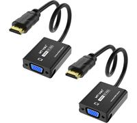 Lot De 2 Adaptateurs Hdmi Vers Vga, 1080P, Compatible Avec Ordinateur, Ordinateur De Bureau, Ordinateur Portable, Moniteur, Projecteur, Hdtv, Ch Book, Roku, Xbox Et Plus Encore[HDM5231944]