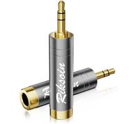 Lot de 2 adaptateurs jack 3,5 mm vers 6,35 mm vers prise jack 3,5 mm-Plaqué or-Son Hi-Fi-Pour écouteurs,haut-parleurs,clavier,guitare électrique/piano