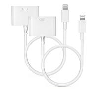 Lot de 2 adaptateurs Lightning vers femelle 30 broches pour iPhone [certifié Apple MFi] 8 broches vers 30 broches de chargement et de transfert de données pour iPhone 14 13 12 11 Xs X 8 7 6 5 4 iPad