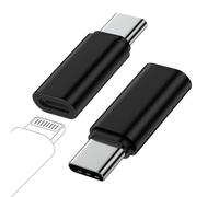 Lot de 2 adaptateurs Lightning vers USB C pour iPhone 17/17 Pro Max/16/16 Pro/15, Samsung Galaxy S25/S24, charge et transfert de données rapides de 10 W, ne convient pas pour audio/OTG/casque