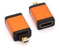 Lot De 2 Adaptateurs Micro Hdmi Vers Hdmi, Plaqué Or - Mâle Vers Hdmi Femelle - Prise En Charge 4K 3D Pour Téléphones, Tablettes, Appareils Photo Hero 5, Etc[CAB9162621]