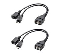 Lot de 2 adaptateurs micro USB 2 en 1 avec alimentation pour Fire Stick 4K, câble d'alimentation OTG, disques durs externes, lecteurs de cartes USB, manettes de jeu, PlayStation Classic - Adaptateur