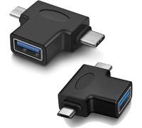 Lot De 2 Adaptateurs Otg 2 En 1 - Fiche Usb Type C Vers Usb 3.0 Femelle - Adaptateur Micro Usb Vers Prise Usb - Compatible Avec Android Google Nexus Samsung Galaxy Note[Z1760]
