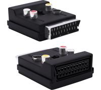 Lot de 2 adaptateurs péritel mâle vers femelle et 3RCA RGB S-Video (SVHS) commutable avec SVideo & 3 RCA-Vidéo composite gauche + droite stéréo/mono audio et vidéo