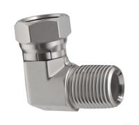 Lot de 2 adaptateurs pivotants à 90° 1/2" en acier au carbone galvanisé | NPTF vers NPSM, 1/2", pour sae J512, joint sec, systèmes hydrauliques standard