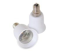 Lot de 2 adaptateurs pour culot de lampe E14 E27 GU10 B22 pour ampoules LED halogènes et à économie d'énergie (2 x E14 vers E27)