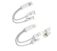Lot de 2 adaptateurs pour iPhone Aux Lightning Jack Chargeur Rapide Audio 2 en 1 (2Pack) Double connecteur écouteurs Câble de charge Diviseur pour Apple MFI Chargeur rapide Accessoires pour 14 13 12