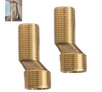 Lot de 2 Adaptateurs pour Robinet de Douche 3/4"" vers 1/2"" en laiton S-Raccord Raccord Excentré Mitigeur Laiton Bras Pivotant Réglable pour Installations de Cuisine et Salle de Bain