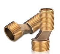 Lot de 2 adaptateurs pour robinet de douche, filetage extérieur 3/4" x 1/2" AG en laiton, adaptateur de raccord en S décalé de 8 mm de longueur 50 mm, en laiton massif, bras pivotant réglable