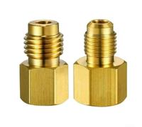 Lot de 2 adaptateurs pratiques R12 vers R134a, évasement femelle 1/4 x valve mâle 1/2, qualité supérieure, lot de 2