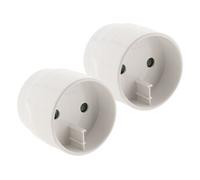 - Lot de 2 adaptateurs prise voyage Asie/Chine vers France/UE - prise mâle Asie vers femelle France avec terre - Blanc