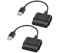Lot de 2 adaptateurs PS2 vers USB compatibles avec manette PS1/PS2 vers manettes PS3/PC, pas besoin de pilote