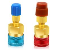 Lot de 2 adaptateurs R1234yf vers R134a, kit de raccord rapide R1234YF, adaptateur de raccord rapide, kit de recharge de réfrigérant, système de réfrigérant de voiture, évacuation et charge