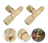 Lot de 2 adaptateurs rapides en T en laiton avec noyau de valve SAE de 35,6 cm pour un entretien fiable du CVC