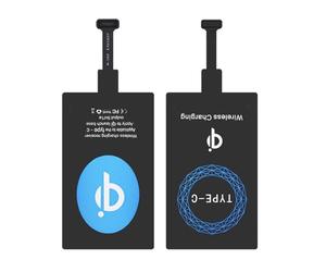 Lot de 2 adaptateurs récepteurs de charge sans fil de type C ultra fins de type C, récepteur de chargeur sans fil Qi 10 W pour téléphones Android USB-C, prise pliable, haute efficacité de conversion