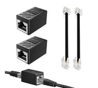 Lot de 2 adaptateurs RJ11 vers RJ45, adaptateur de téléphone vers Ethernet, adaptateur RJ11 vers Bt r, connecteur R J 11, adaptateur RJ45 vers R J 11, pour cordon téléphonique RJ11 vers modem RJ45