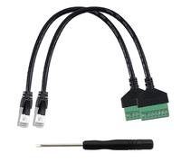 Lot de 2 adaptateurs RJ45 mâle vers 8 broches bornier à vis pour Cat7 Cat6 Cat5 Ethernet Extender CCTV Digital Internet RJ45 vers connecteur Ethernet 8 broches