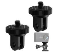 Lot De 2 Adaptateurs Rotatifs à 360° Pour Caméra D'action, Support Gopro En Aluminium 1/4 Pouce, Adaptateur De Filetage Rotatif Noir Pour Trépied, Compatible Avec Gopro,Compatible Avec Insta 360