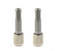 Lot de 2 adaptateurs SDS à tige hexagonale de 6,35 mm pour marteau perforateur électrique, porte-embout de tournevis en acier, argent