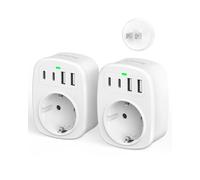 Lot de 2 adaptateurs Secteur Japonais, Adaptateur de Voyage France-Japon avec USB-C, Travel Plug 5 en 1 de Type A pour Le Japon, Les États-Unis, la Thaïlande, Le Canada et la Chine