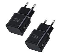 Lot de 2 adaptateurs secteur USB compatibles avec Samsung Galaxy 22 S21 S20 S10 S9 S8 A16 A15 A14 A36 A35 A55 A54 A53 A05s A04s, Z Flip5 Z Flip4
