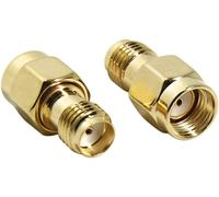 Lot de 2 adaptateurs SMA femelle vers RP-SMA mâle faible perte prise droite RF coaxial antenne baril connecteur 4G 5G Wi-Fi LoRa Helium RF UHF VHF