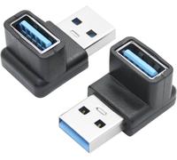 Lot De 2 Adaptateurs Usb 3.2 Mâle Vers Femelle À Angle Droit 10 Gbps, 90 Degrés Usb Type A 3.1, Extension De Données, Prise En Charge De La Charge Rapide 3 A, Pour Ordinateur, Ordinateur Por[Z847]