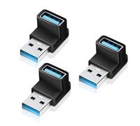 Lot de 2 adaptateurs USB-A vers USB-A coudés à 90 degrés, U-S-B 3.2 10 Gbit/s, transfert haute vitesse, compatible avec smartphones, ordinateurs portables, tablettes, disques durs externes