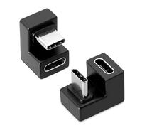 Lot de 2 adaptateurs USB C 180 ° en forme de U - Adaptateur USB-C 3.1 coudé OTG 100 W PD - Charge rapide - Transmission audio/vidéo - Compatible avec MacBook, Switch, Samsung Galaxy, Google Pixel