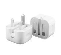 Lot de 2 adaptateurs USB C 20 W PD pour iPhone 15/15 Plus/15 Pro Max/14/13/12/11/SE/iPad Pro/Air/Mini, Apple Watch/AirPods Pro Design compact pliable (câble non inclus)