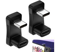 Lot de 2 adaptateurs USB C coudés à 180 ° en forme de U de type C avec 10 Gbps, rallonge fiche C vers prise USB-C - Charge rapide de type C - Compatible avec Steam Deck, tablette, téléphone