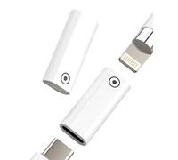 Lot de 2 adaptateurs USB C femelle vers Lightning pour Apple Pencil - Pour iPad Pro Type C - Adaptateur de charge 1ère génération - Pour iPhone - Convertisseur MFi - Accessoire certifié - Station de