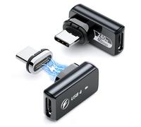 Lot de 2 adaptateurs USB C magnétiques 240 W, adaptateur magnétique USB C 24 broches, support droit, transfert de données 40 Gbit/s, sortie vidéo 8K 60 Hz pour Thunderbolt 3/4 MacBook, iPhone 15